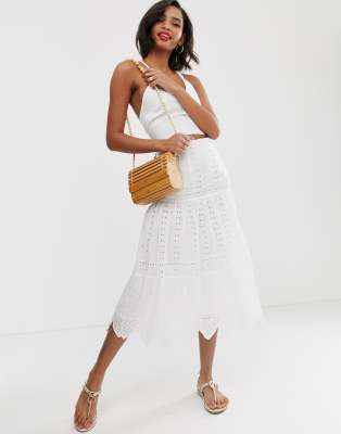 asos white midi skirt