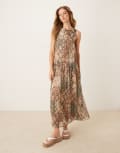 [ASOS DESIGN] ASOS DESIGN drop waist chiffon maxi dress in snake print-Multi 10 Snake print