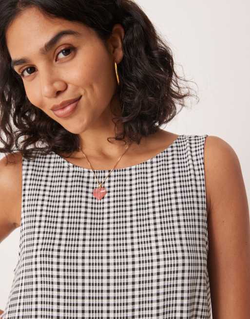 ASOS DESIGN drop waist cotton maxi dress in gingham