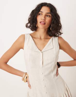 Asos Design Drop Waist Flare Mini Dress In Multi