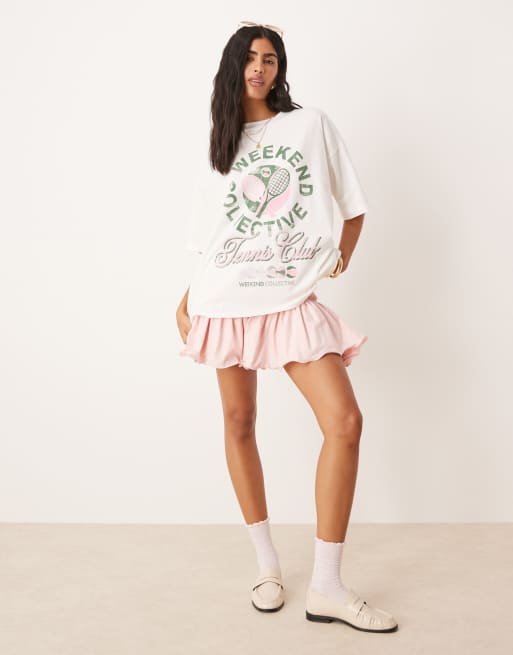 ASOS DESIGN drop waist flare mini skirt in pink, 2 of 5
