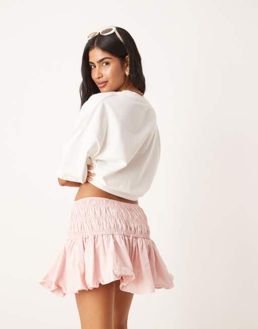 ASOS DESIGN drop waist flare mini skirt in pink, 5 of 5
