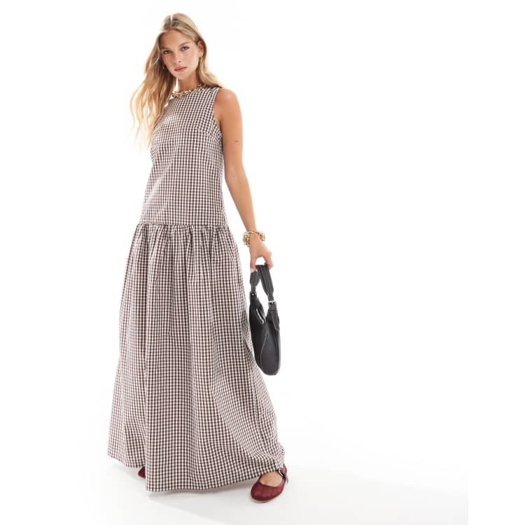 sachin and babi light blue dress Brown Gingham Dress main image 0