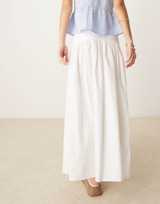 ASOS DESIGN dropped waist maxi skirt in white