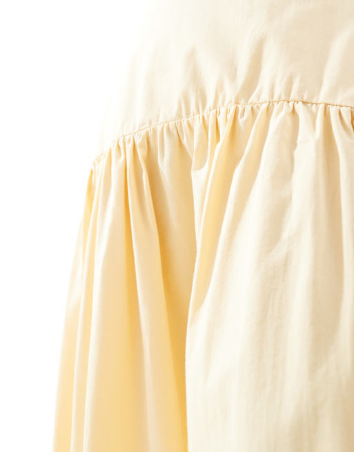 ASOS DESIGN drop waist maxi skirt in yellow