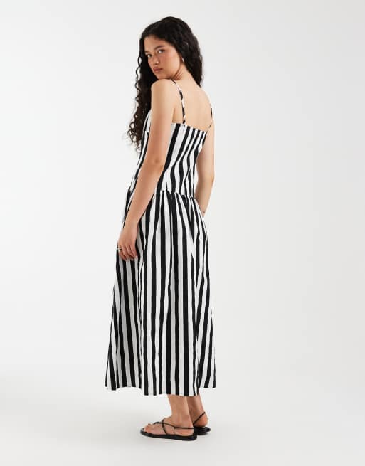 ASOS DESIGN drop waist sundress with circle skirt in, 3 of 4