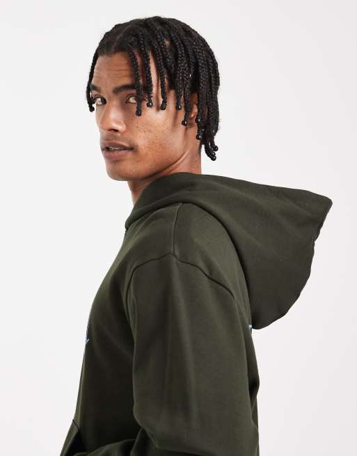 ASOS DESIGN dropped shoulder boxy hoodie with Racers text print in green, 4 of 5