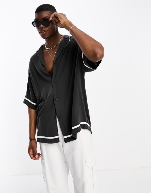 asos oversized viscose shirt