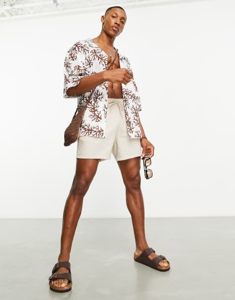 ASOS DESIGN dropped shoulder oversized broderie shirt with coral print - view 1