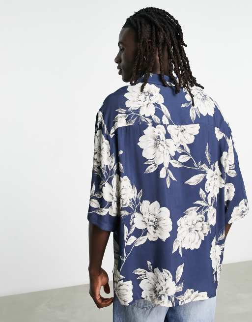 ASOS DESIGN vintage Hawaiian print oversized beach shirt