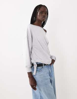 Asos Design Dropped Shoulder Sweatshirt In White