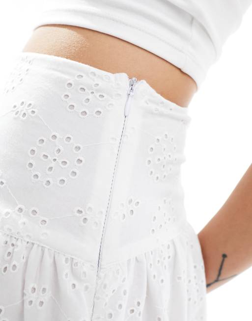 ASOS DESIGN dropped waist cotton maxi skirt in broderie, 2 of 5