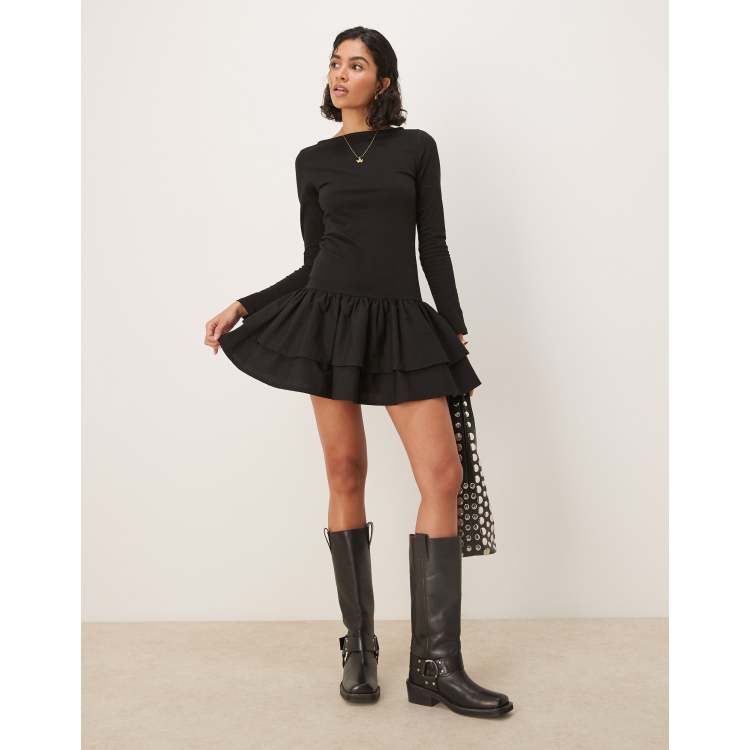 andwang double frill mini dressMサイズBLACK double frill mini dress