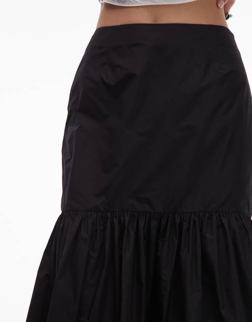 ASOS DESIGN dropped waist fishtail midi skirt in black, 5 of 5