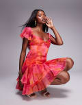 [ASOS DESIGN] ASOS DESIGN dropped waist full skirt mini dress in blurred abstract print-Multi 16 BLURRED ABSTRACT