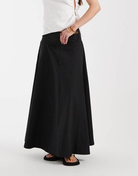 guerlain little black dress Black maxi dress with circle skirt and separated belt – GUNTINA main image 1