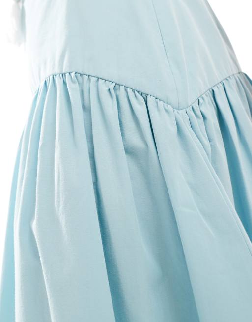 ASOS DESIGN - Maxirok met verlaagde taille in blauw