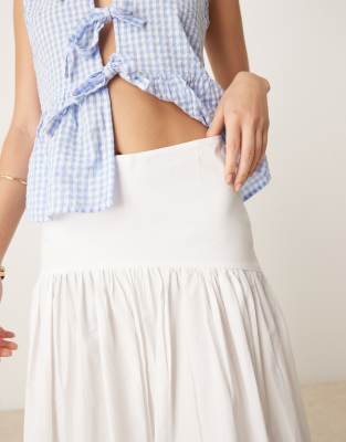 ASOS DESIGN dropped waist maxi skirt in white