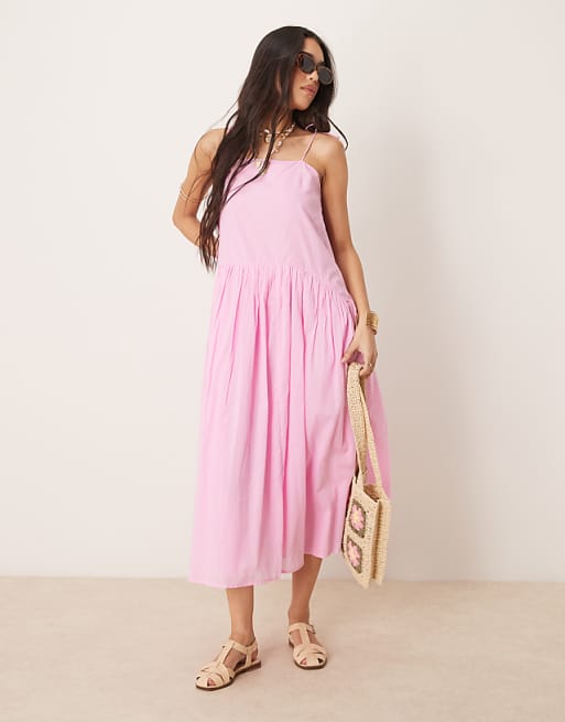 Pink Straps Plain Lace Swim Dress Pink Straps Plain Lace Swim Dress
