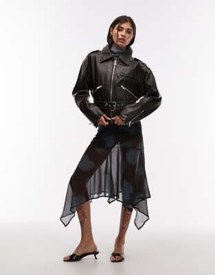 Asos Design Dropped Waist Midi Skirt In Black