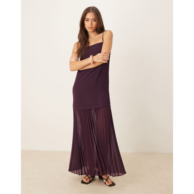drop waist dress with pleated skirt Quiet Grace Drop Waist Pleated Maxi Dress main image 0