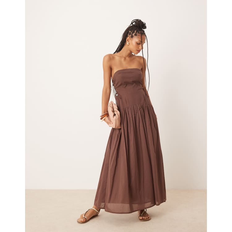 elegant french dresses Strapless Drop Waist Mermaid Taffeta Pouf Gown main image 1