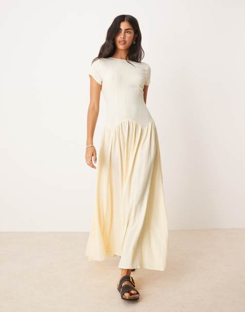 ASOS DESIGN dropped waist t shirt maxi dress in stripe print - view 1