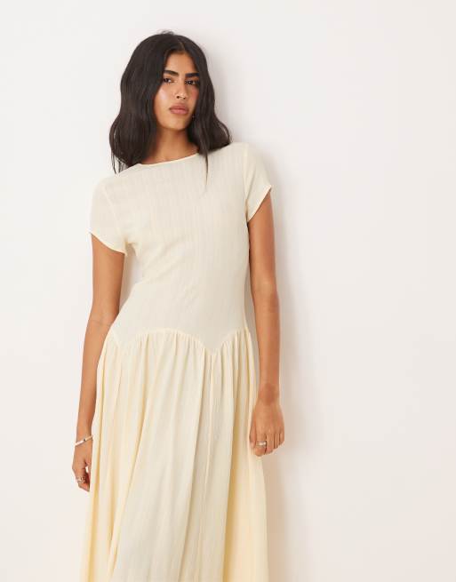 ASOS DESIGN dropped waist t shirt maxi dress in stripe print, 3 of 4