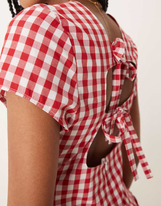 gingham t shirt dress ASOS DESIGN dropped waist t-shirt mini dress in gingham