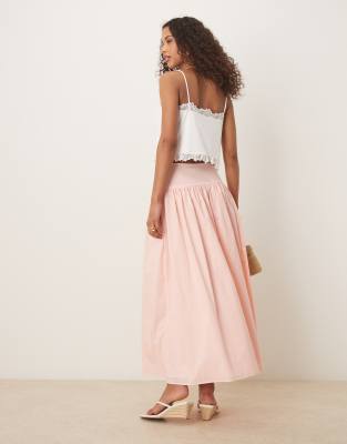 Asos Design Dropped Waist Volume Midi Skirt