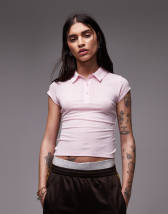 Reclaimed Vintage long sleeve seamed jersey top in pink