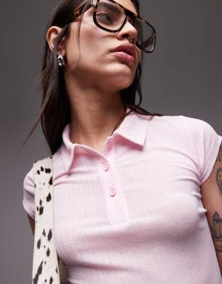 ASOS DESIGN DRY HANDLE POLO TEE WITH CAP SLEEVE 