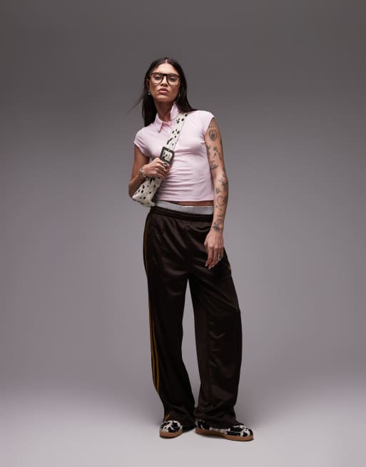 ASOS DESIGN dry handle polo tee with cap sleeve in baby pink