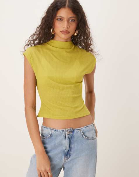 ASOS DESIGN dry handle rib grown on neck tee in olive - view 1