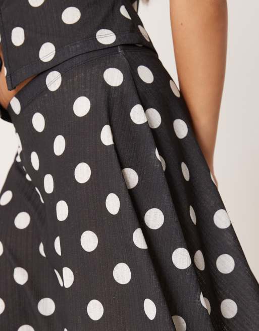 ASOS DESIGN – Dry Handle – Rock in Schwarz mit Punkten, niedrigem Bund und ungewöhnlicher Länge, 4 von 5