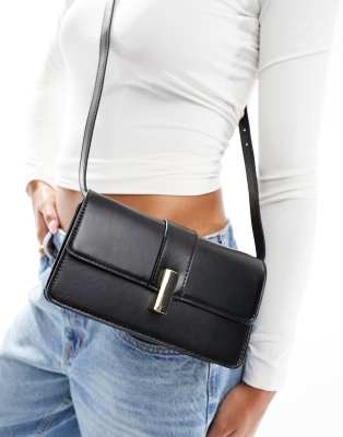 CELINE Grained Leather Strap Clutch Bag Black - Final Sale