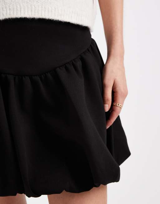ASOS DESIGN - Dubbelgebreide mini pofrok in zwart, 5 van 5
