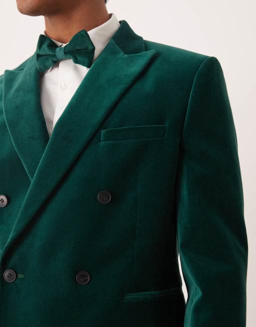 ASOS DESIGN – Dubbelknäppt kavaj i bomullssammet med smal passform, del av kostym, 5 av 5