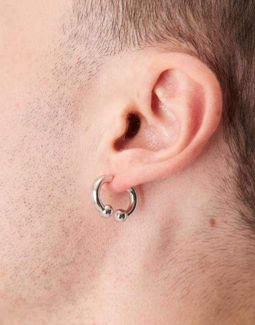 ASOS DESIGN - Dubbelzijdige oorringen in zilverkleur