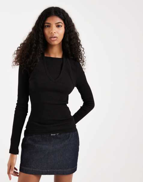 ASOS DESIGN - Dubellaagse top met lange mouwen - view 1