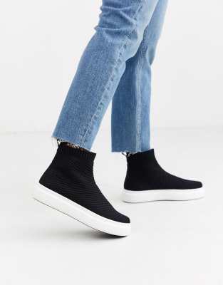 ASOS DESIGN - Dublin - Gebreide sneakers in zwart Zwart