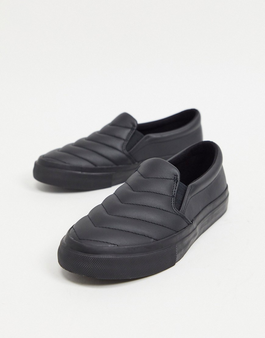 ASOS DESIGN Duchy leather padded sneakers in black