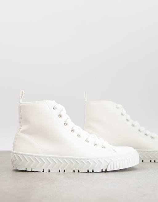 Asos Design Dudley Hohe Sneaker In Weiss Asos