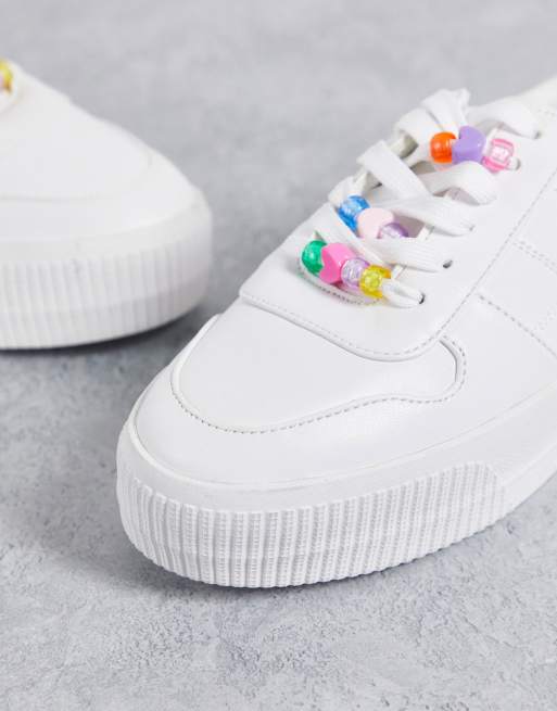 ASOS DESIGN Duet Baskets plateforme a lacets avec perles