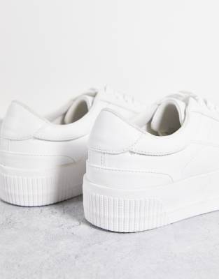 asos white platform trainers