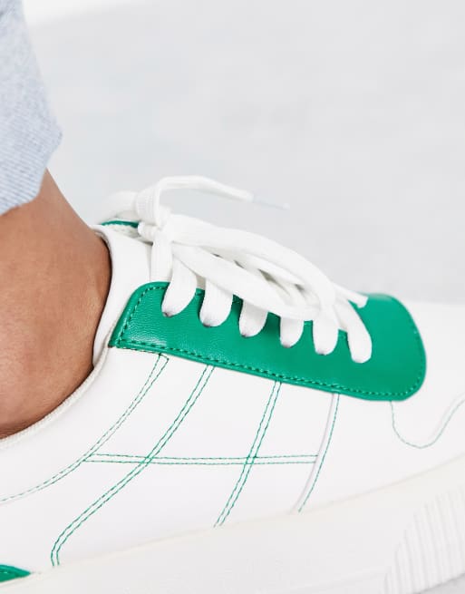 ASOS DESIGN Duet flatform lace up sneakers in white