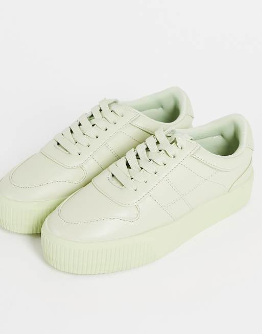 ASOS DESIGN - Duet - Sneakers flatform verdi stringate