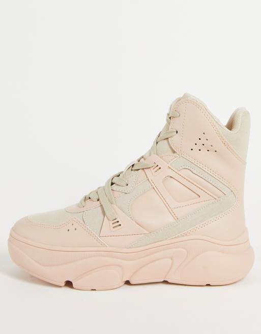 ASOS DESIGN - Dufa - Hoge sneakers in beige mix