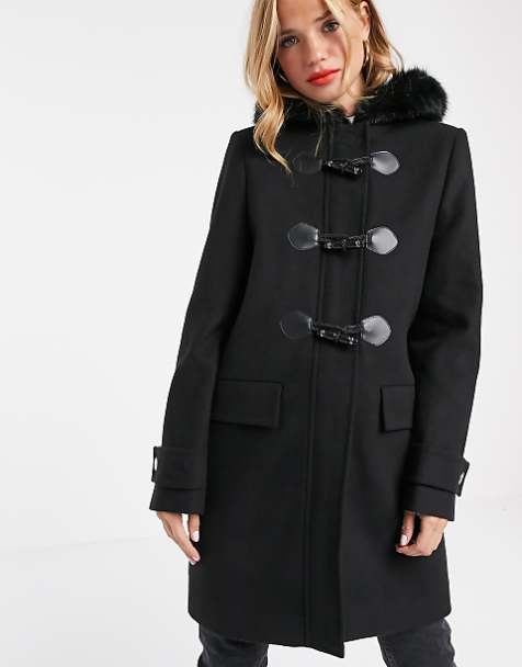 duffle coat noir femme avec fourrure duffle coat noir femme avec fourrure