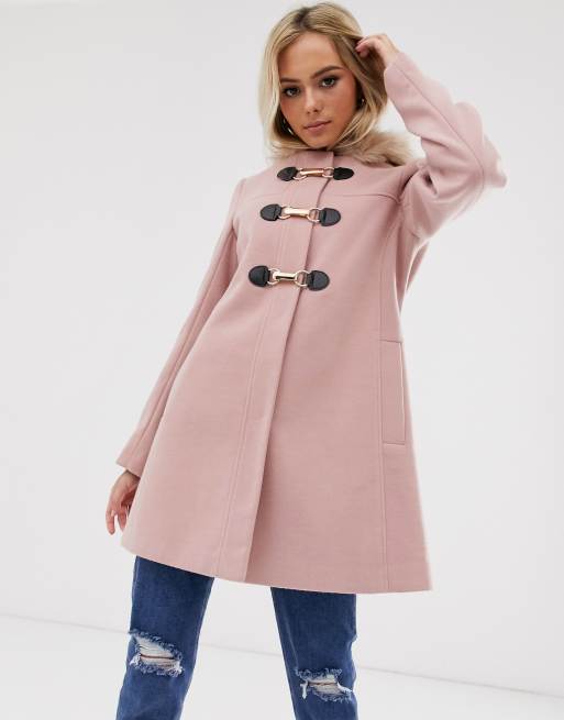 Pink shop duffle coat